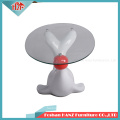 Modern Fiberglass Hotel Coffee Dolphin Glass Table